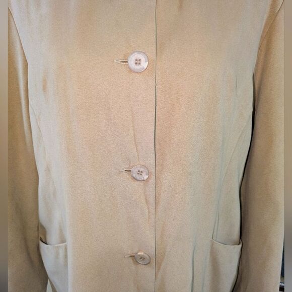 WP by Waterproof Beige Button-Up RainCoat, Size Large - Picture 2 of 8